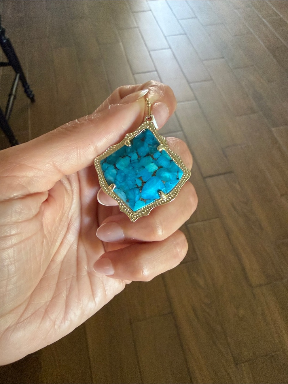 Kendra Scott Blue Turquoise-Style Drop Earrings - Picture 2 of 2